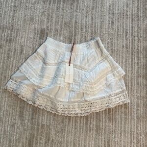 LoveShackFancy White skirt, new with tags!
